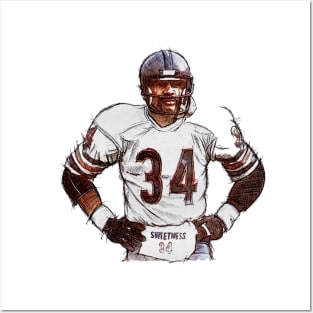 Walter Payton Chicago Sweetness Sketch Posters and Art